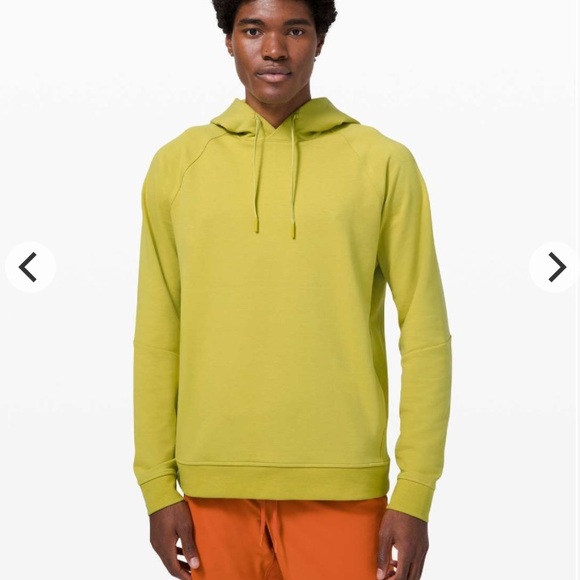 Lululemon City Sweat Pullover Hoodie Men Large French Terry Yellow Pear FLAW - Picture 1 of 15